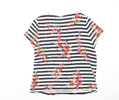 Womens UK Size 14 Per Una Multicoloured Basic T-Shirt
