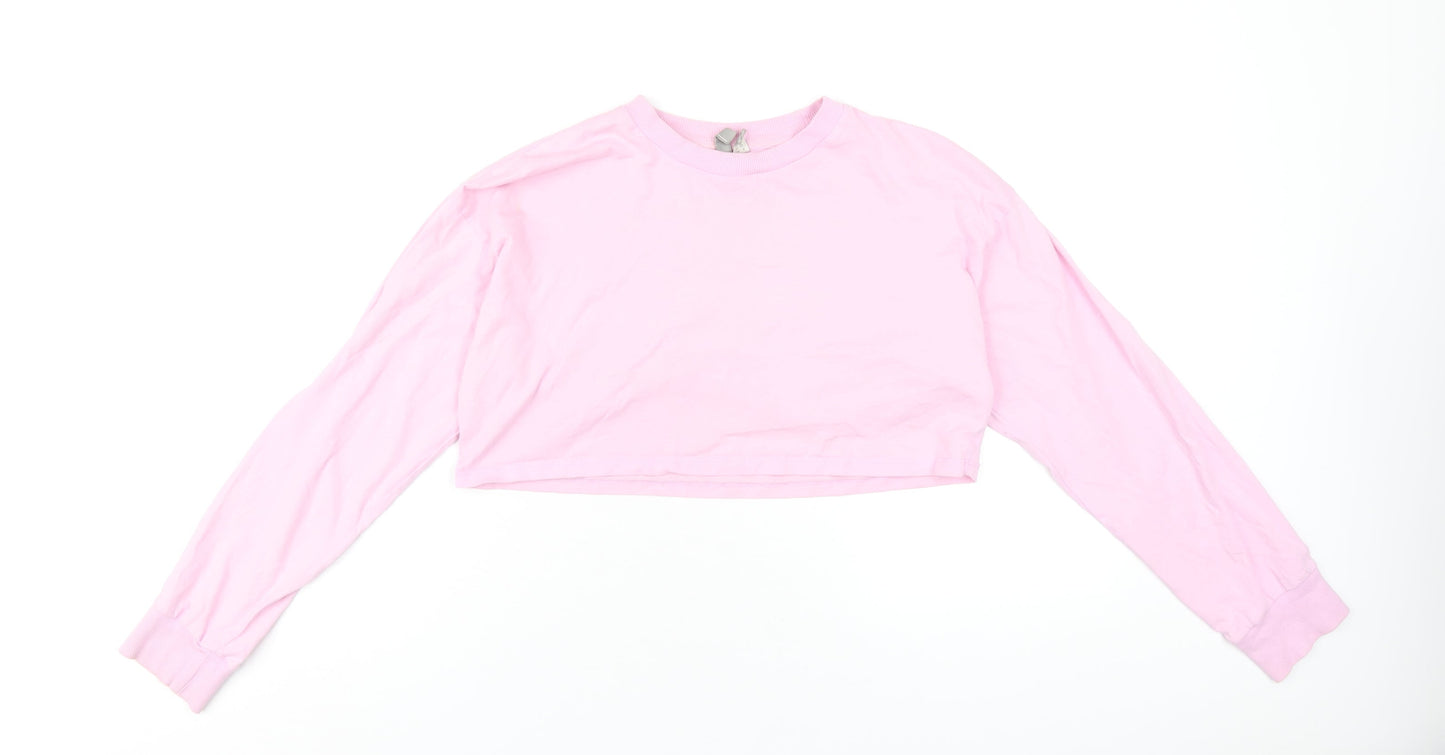 Womens UK Size 8 ASOS Pink Cropped T-Shirt