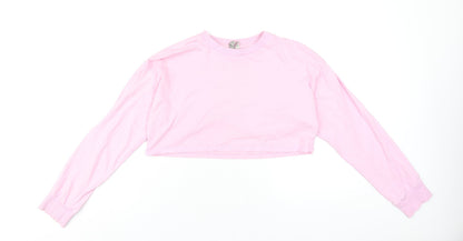 Womens UK Size 8 ASOS Pink Cropped T-Shirt