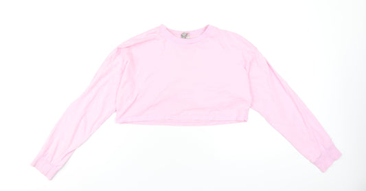 Womens UK Size 8 ASOS Pink Cropped T-Shirt