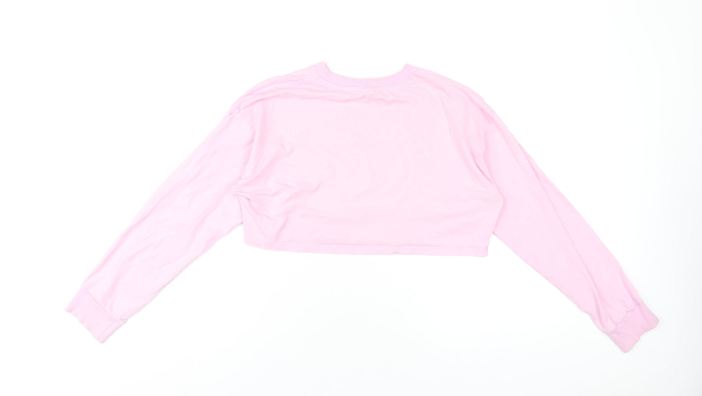 Womens UK Size 8 ASOS Pink Cropped T-Shirt