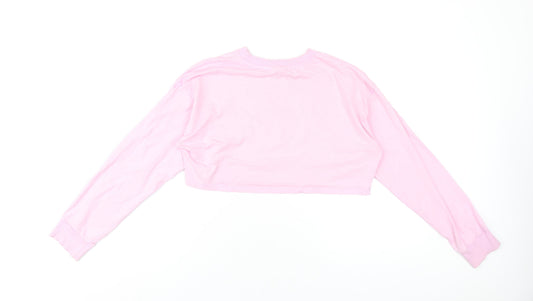 Womens UK Size 8 ASOS Pink Cropped T-Shirt