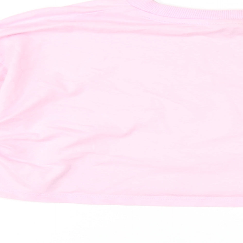Womens UK Size 8 ASOS Pink Cropped T-Shirt