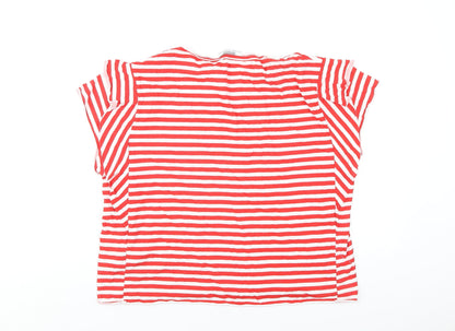 Womens UK Size L Zara Red Basic T-Shirt