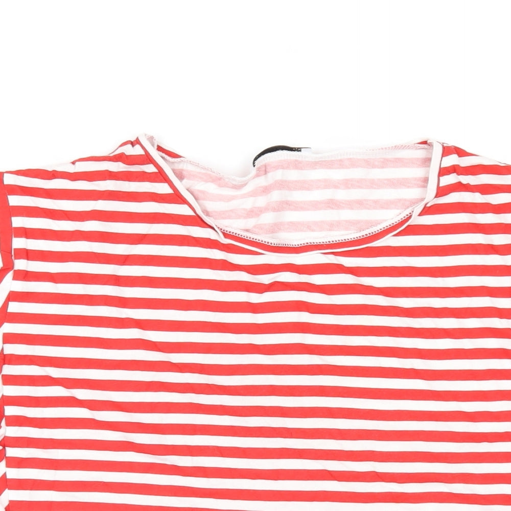 Womens UK Size L Zara Red Basic T-Shirt