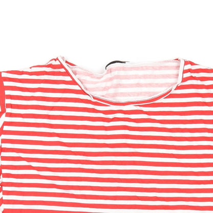 Womens UK Size L Zara Red Basic T-Shirt
