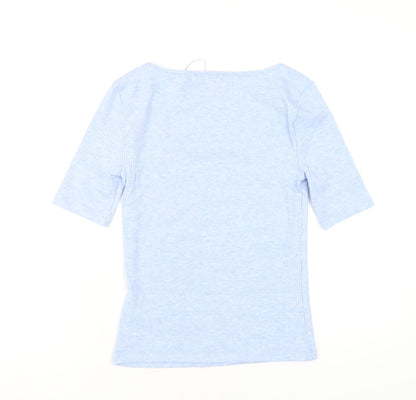 Womens UK Size 8 Marks and Spencer Blue Basic T-Shirt