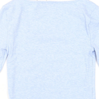 Womens UK Size 8 Marks and Spencer Blue Basic T-Shirt