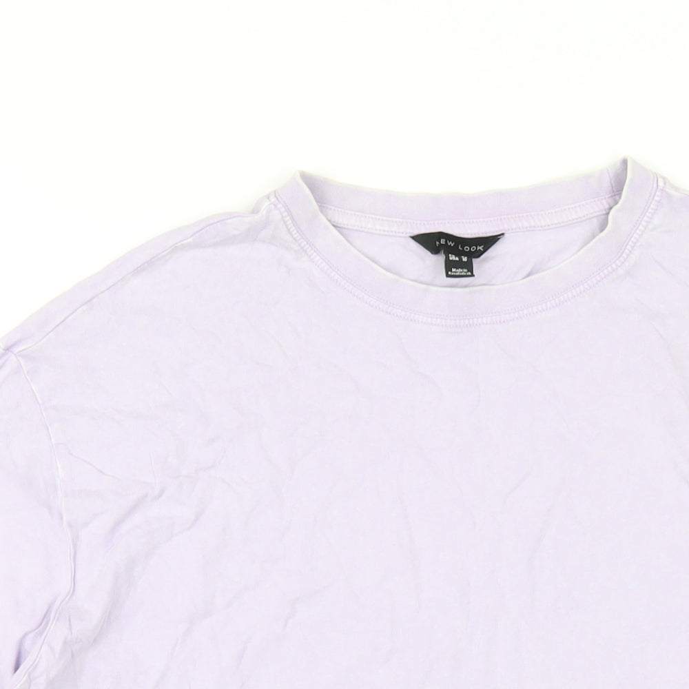 Womens UK Size 14 New Look Purple Basic T-Shirt