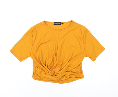 Womens UK Size 12 PRETTYLITTLETHING Orange Cropped T-Shirt