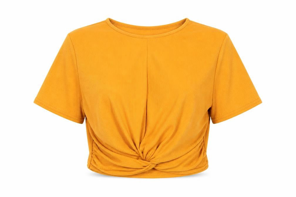 Womens UK Size 12 PRETTYLITTLETHING Orange Cropped T-Shirt