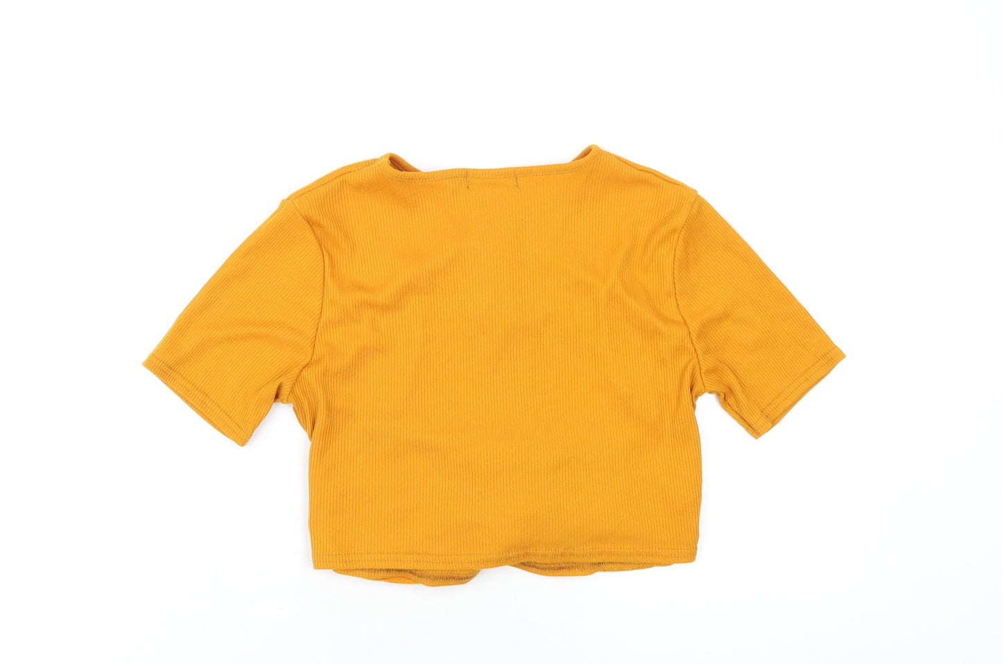 Womens UK Size 12 PRETTYLITTLETHING Orange Cropped T-Shirt