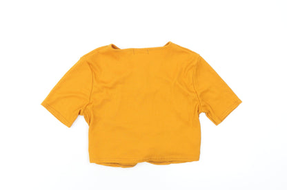 Womens UK Size 12 PRETTYLITTLETHING Orange Cropped T-Shirt