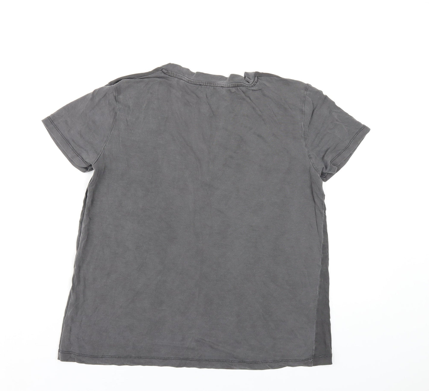 Womens UK Size S Zara Grey Basic T-Shirt