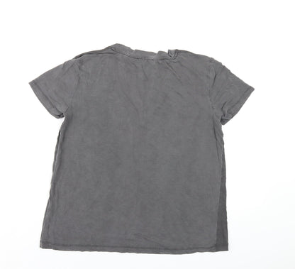 Womens UK Size S Zara Grey Basic T-Shirt