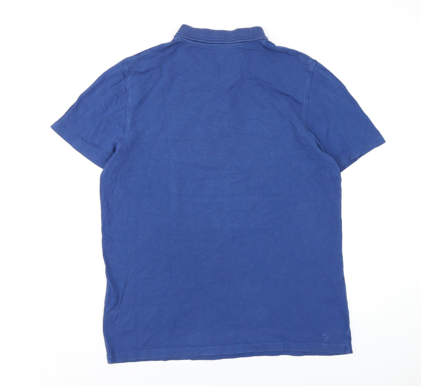 Marks and Spencer Boys Blue Cotton Basic Polo Size 16 Years Collared Button