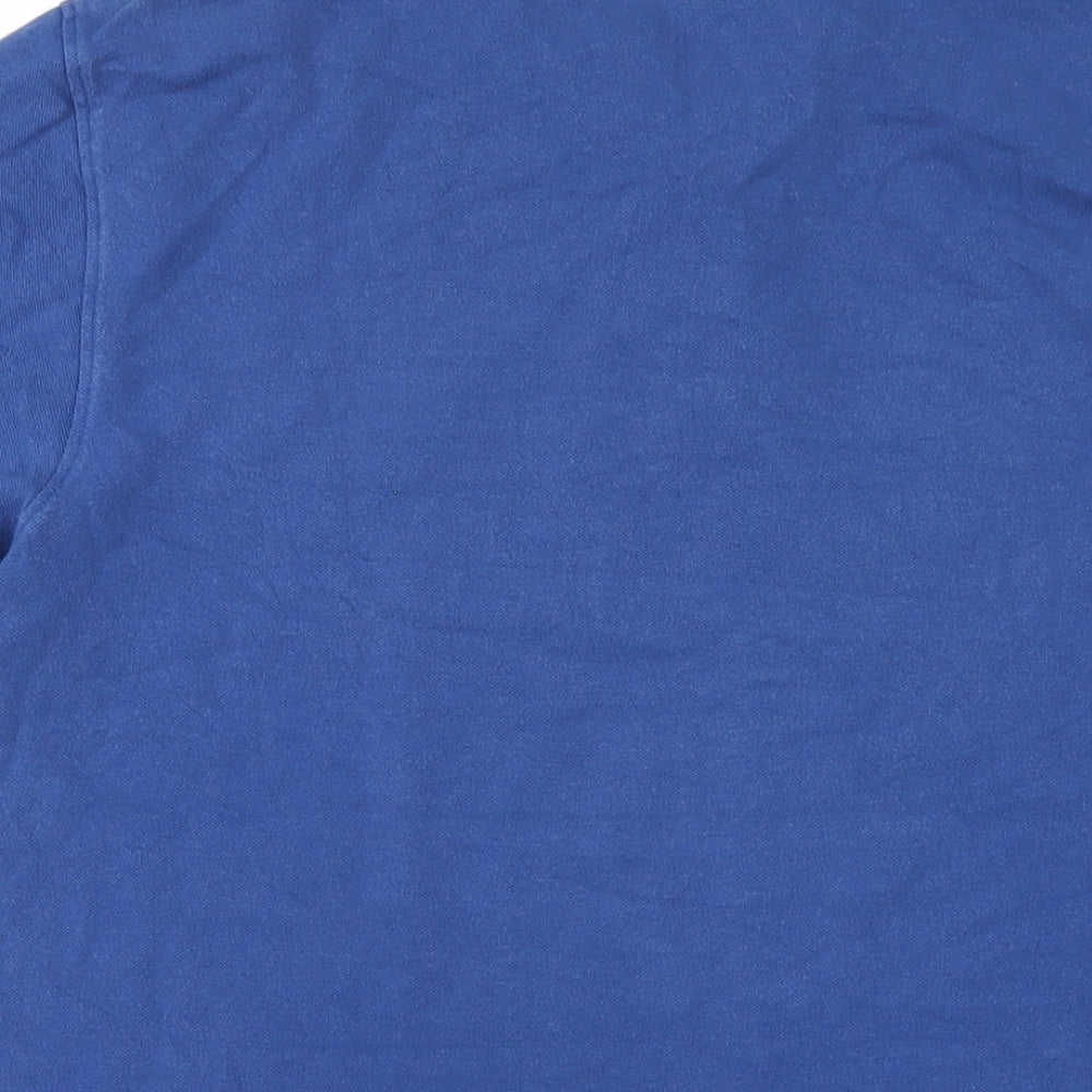 Marks and Spencer Boys Blue Cotton Basic Polo Size 16 Years Collared Button