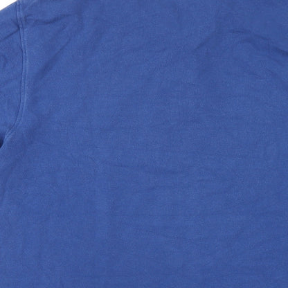Marks and Spencer Boys Blue Cotton Basic Polo Size 16 Years Collared Button