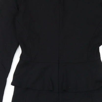 Seed Womens Black Viscose Pencil Dress Size S V-Neck Zip