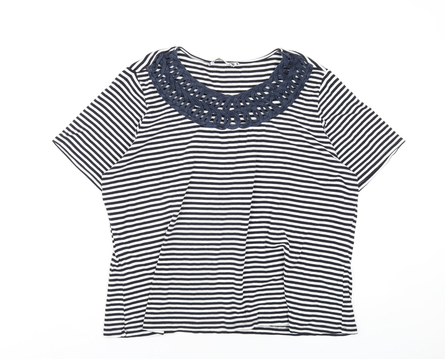 Womens UK Size 22 Joanna Hope Blue Basic T-Shirt