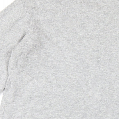 Dorothy Perkins Womens Grey Round Neck Cotton Pullover Jumper Size 12