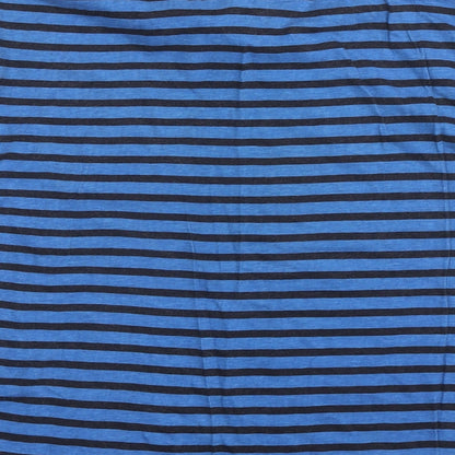 UrbanSpirit Mens Blue Striped Cotton T-Shirt Size M V-Neck