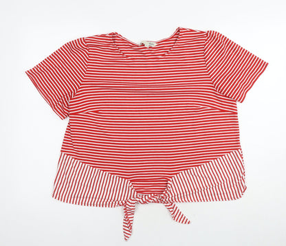 Womens UK Size 14 Yumi Red Basic T-Shirt