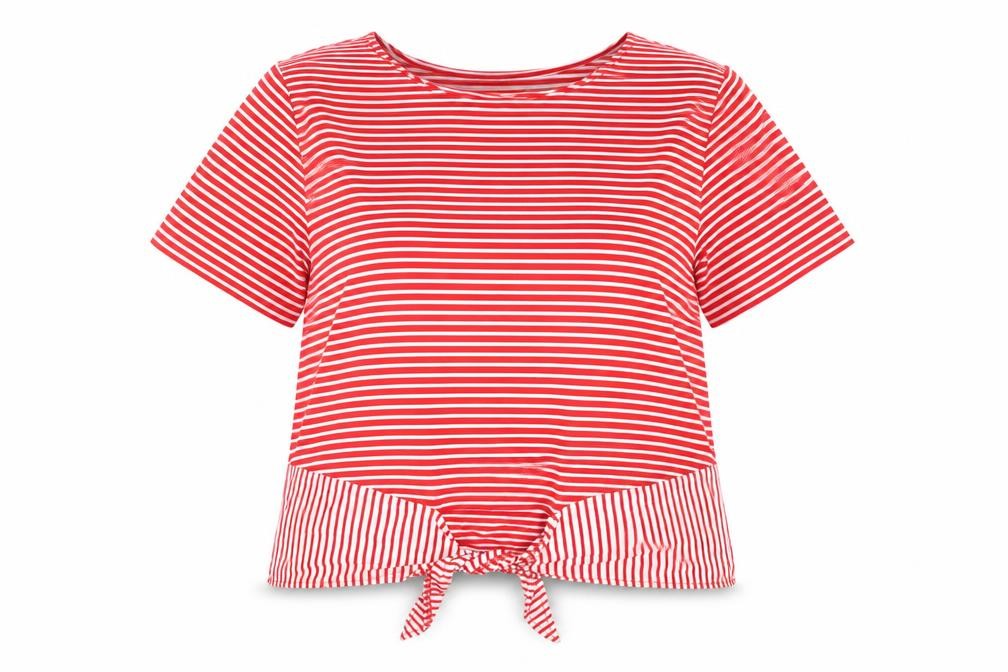 Womens UK Size 14 Yumi Red Basic T-Shirt