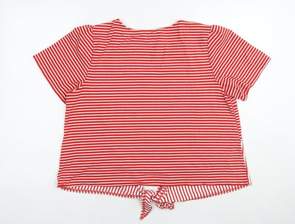 Womens UK Size 14 Yumi Red Basic T-Shirt