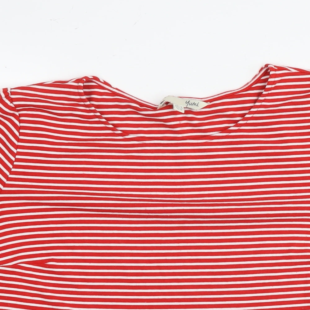 Womens UK Size 14 Yumi Red Basic T-Shirt