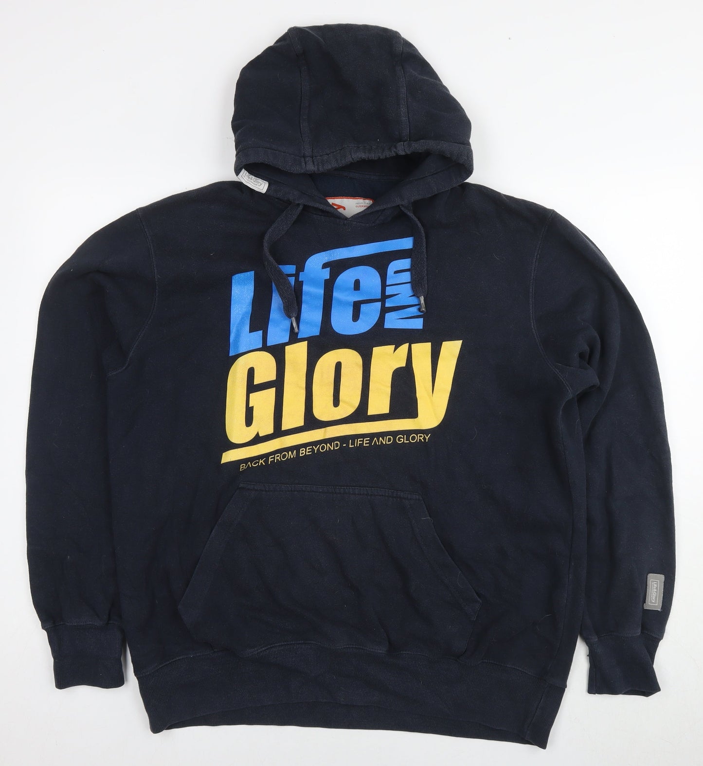 Life & Glory Womens Blue Cotton Pullover Hoodie Size XL Pullover - Logo