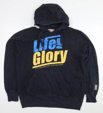 Life & Glory Womens Blue Cotton Pullover Hoodie Size XL Pullover - Logo