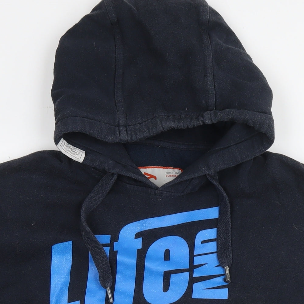 Life & Glory Womens Blue Cotton Pullover Hoodie Size XL Pullover - Logo