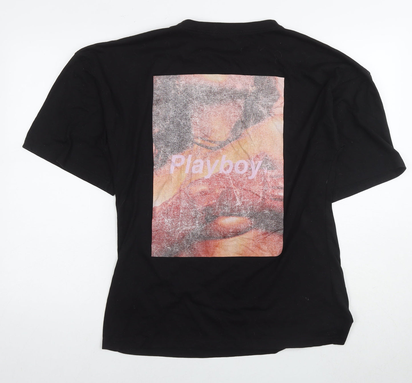 Playboy Womens Black Polyester Tunic T-Shirt Size 6 Round Neck - Logo