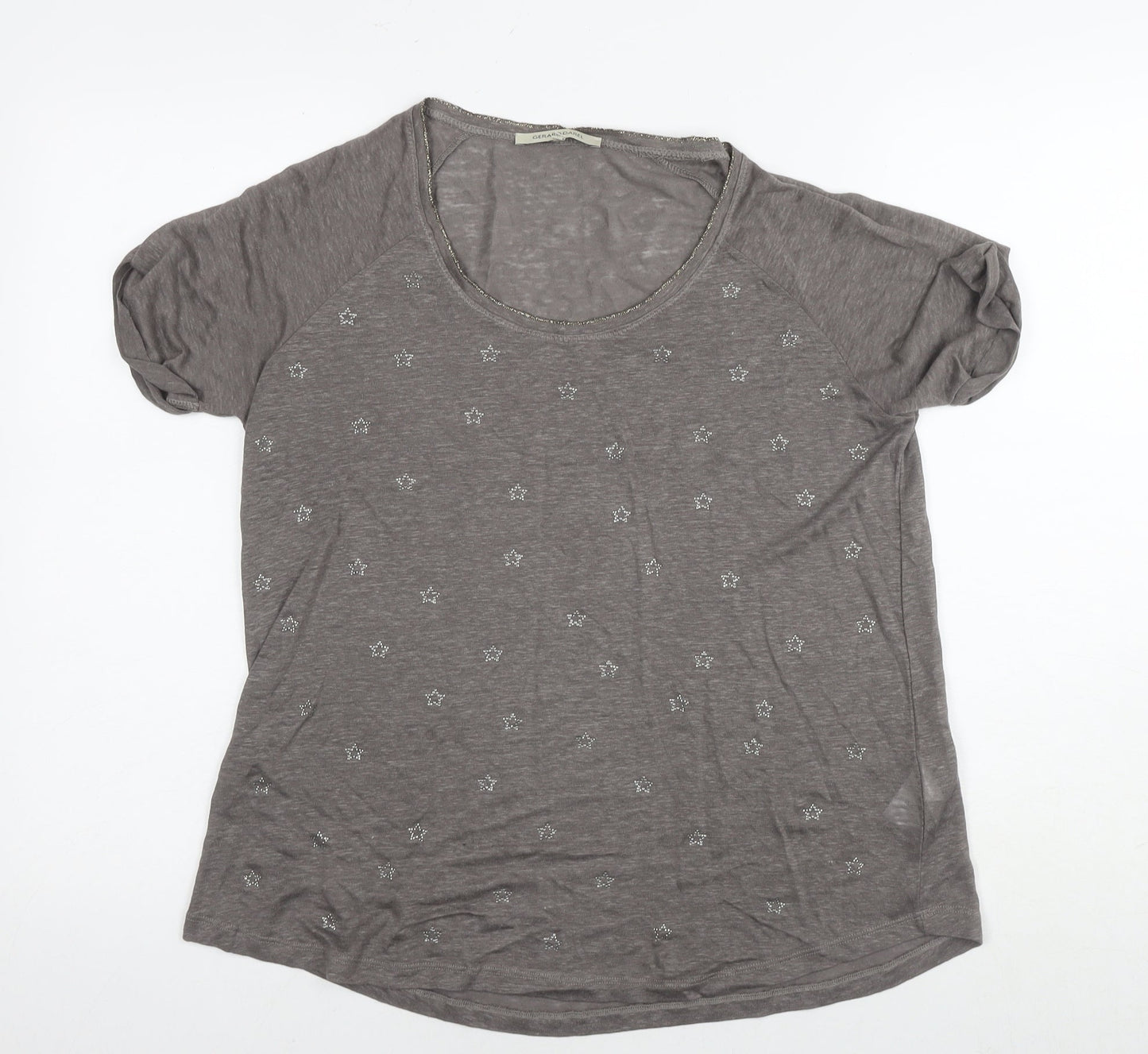 Womens UK Size S Gerard Darel Brown Basic T-Shirt