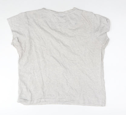 Womens UK Size 14 Disney Grey Basic T-Shirt