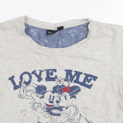 Womens UK Size 14 Disney Grey Basic T-Shirt