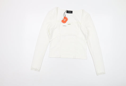 Womens UK Size S Cider Ivory Basic Blouse