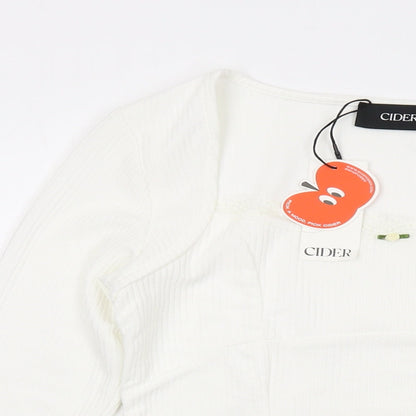 Womens UK Size S Cider Ivory Basic Blouse