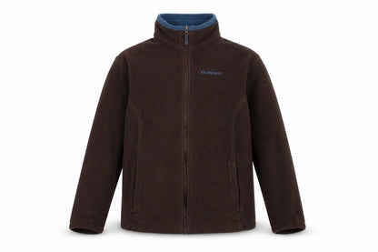 Front view of Quechua boys’ brown jacket, size 12, years zip