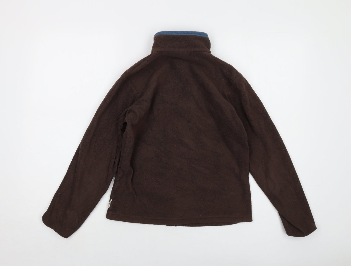 Back view of Quechua boys’ brown jacket, size 12, years zip