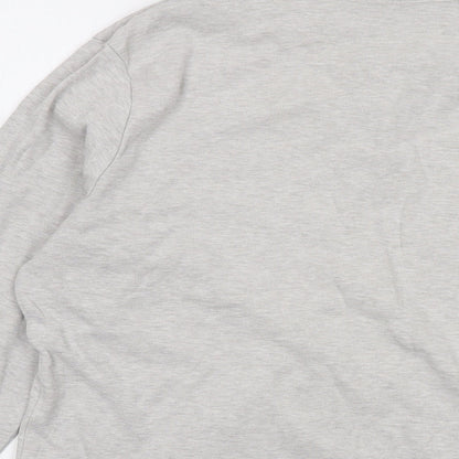 Lands' End Womens Grey Cotton Basic Polo Size M Collared