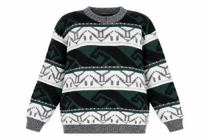 Nicco Womens Multicoloured Round Neck Geometric Acrylic Pullover Jumper Size 16