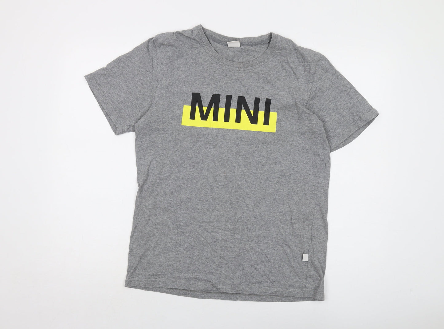 MINI Mens Grey Cotton T-Shirt Size L Crew Neck