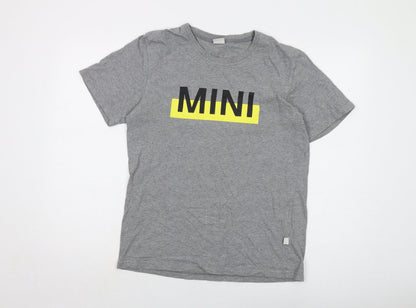 MINI Mens Grey Cotton T-Shirt Size L Crew Neck