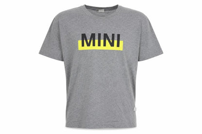 MINI Mens Grey Cotton T-Shirt Size L Crew Neck