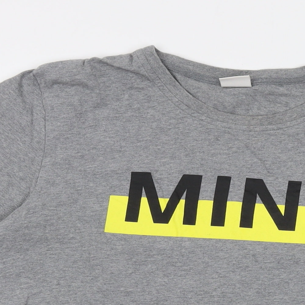 MINI Mens Grey Cotton T-Shirt Size L Crew Neck
