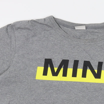 MINI Mens Grey Cotton T-Shirt Size L Crew Neck