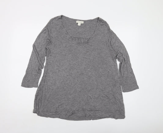 Womens UK Size 12 Monsoon Grey Basic Blouse