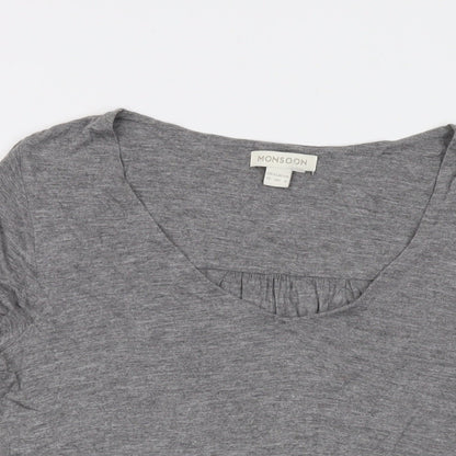 Womens UK Size 12 Monsoon Grey Basic Blouse